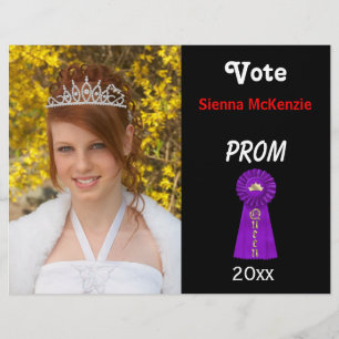 Rösta mig för Prom Queen (Lila) Reklamblad