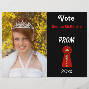 Rösta mig för Prom Queen (Röd) Reklamblad
