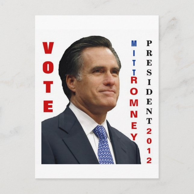 Rösta Mitt Romney 2012-vykort Vykort (Framsida)