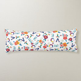 Rösta modern Blommigt i Orangen Grönt Rosa Blue Kroppskudde