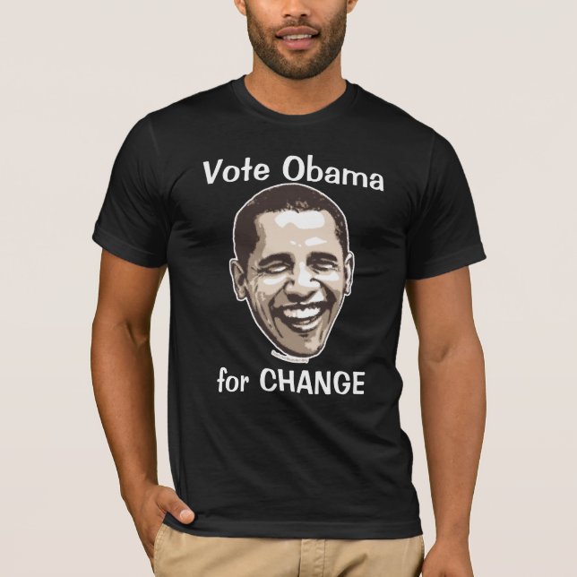 Rösta Obama för ändring Tee Shirt (Framsida)