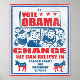 Rösta Obama-Poster Poster