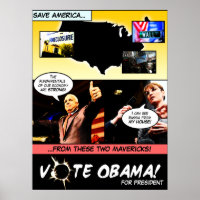 RÖSTA OBAMA! Tecknad för val - Anpassad