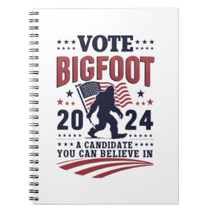 Rösta på Bigfoot 2024 Sasquatch Presidentiellt Anteckningsbok