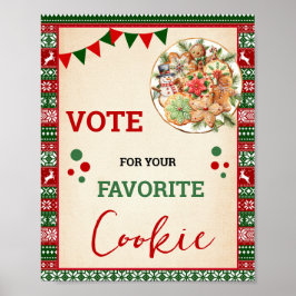Rösta på dina favoritjulcookies-skylt poster