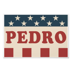 Rösta på Pedro Klassisk Vintage Retro Kampanj Fototryck