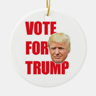 Rösta på trump julgransprydnad keramik