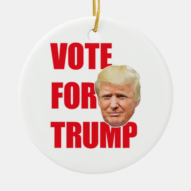 Rösta på trump  julgransprydnad keramik (Framsidan)