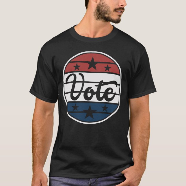 Rösta Patriotic Stars och stripes Logotyp T Shirt (Framsida)
