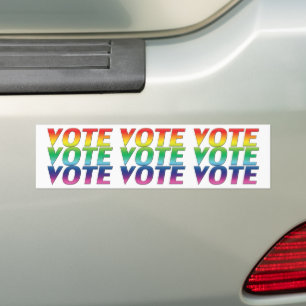 rösta pride regnbåge flagga färg Bumper Sticker Bildekal