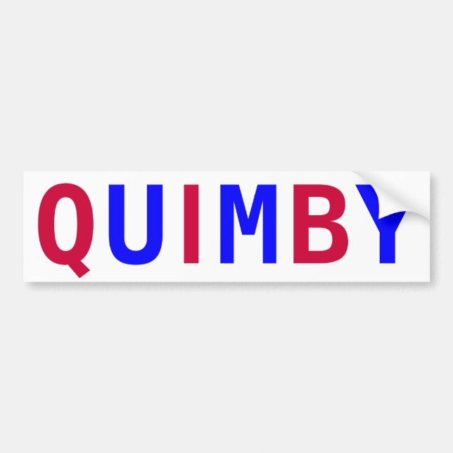 Rösta Quimby till borgmästare Bildekal (Framsidan)