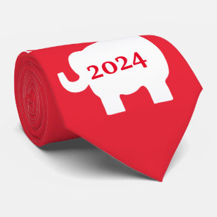Rösta Republican Elephant Red Man's Neck Tie Slips