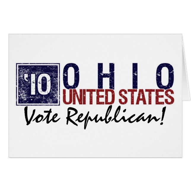 Rösta republikanen i 2010 - vintage Ohio Hälsningskort (Framsidan Horizontal)