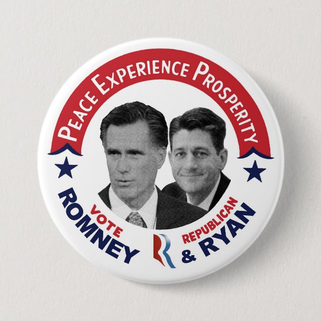 Rösta republikanen röstar Romney & Ryan Knapp (Framsida)