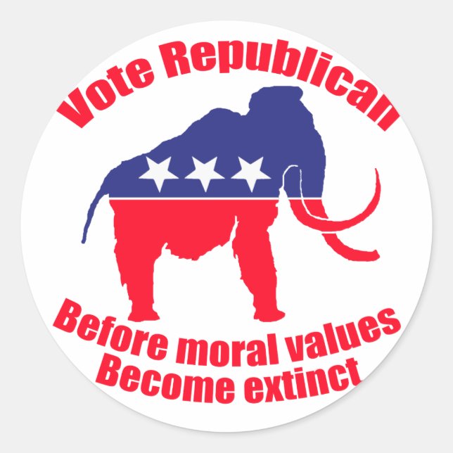 Rösta republikanska runt klistermärke (Framsida)