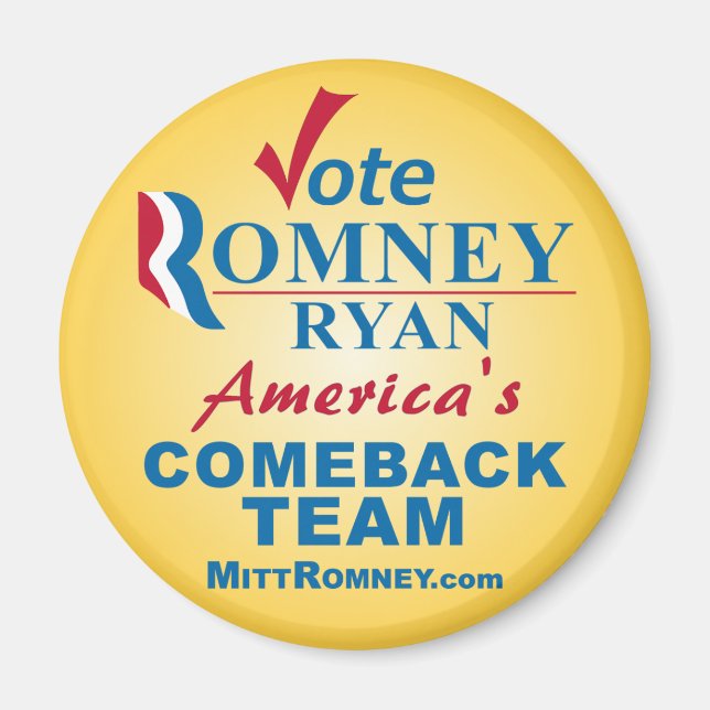 Rösta Romney Ryan - Anti Obama Magnet (Framsidan)