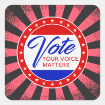 Rösta rösten i stjärnor röd vit och blå