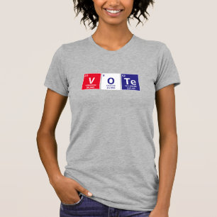 Rösta Rött vitt blått periodiska Bord i Inslag T Shirt