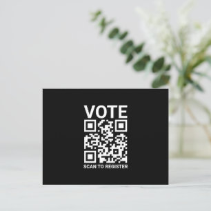 Rösta Scan QR-kod för registrering av svart anpass Vykort