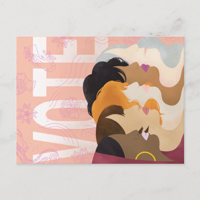 Rösta som kvinna 2020 vykort av Vax Liu (Framsida)