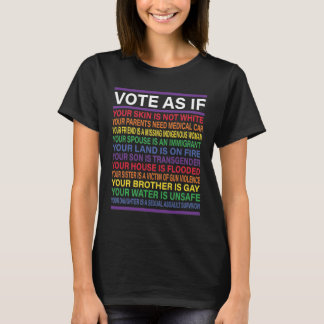 Rösta som om din hud inte är vit, rösta blå t shirt