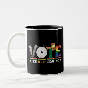 Rösta Som Ruth Skickade Dig Hammar Feminister Lgbt Två-Tonad Mugg