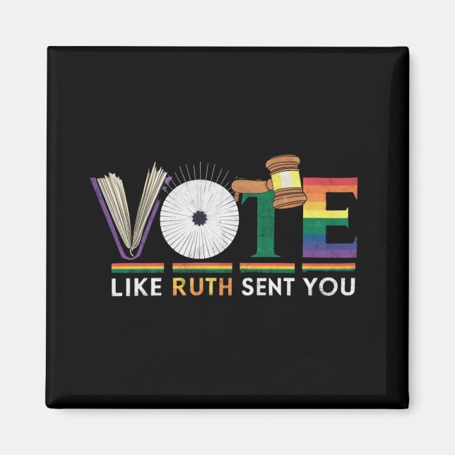 Rösta Som Ruth Skickade Dig Hammarband Feminister  Magnet (Framsidan)