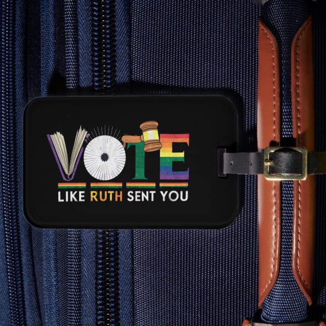 Rösta som Ruth skickade dig Pridet Gavel Feminists Bagagebricka (Framsida Insitu 4)