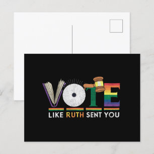 Rösta som Ruth skickade dig Pridet Gavel Feminists Vykort