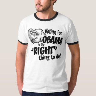 Rösta T-tröja för den Obama det rättaringeren Tee