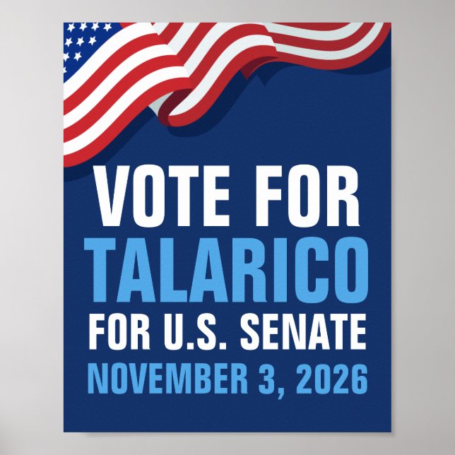 Rösta Talarico till Senaten 2026 Amerika Poster (Framsidan)