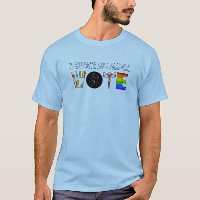 Rösta Tankar och böner fungerar inte T Shirt (Framsida)