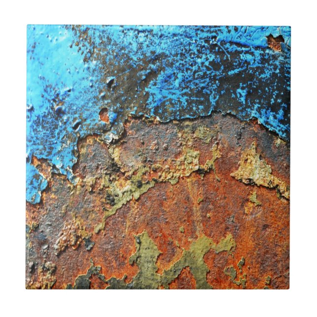 Rosta texturerad metall kakelplatta (Framsidan)