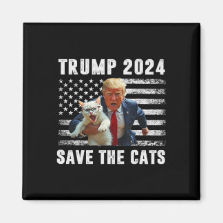 Rösta Trump 2025 Roligt Spara Katterna  Magnet