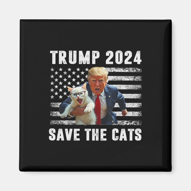 Rösta Trump 2025 Roligt Spara Katterna  Magnet (Framsidan)