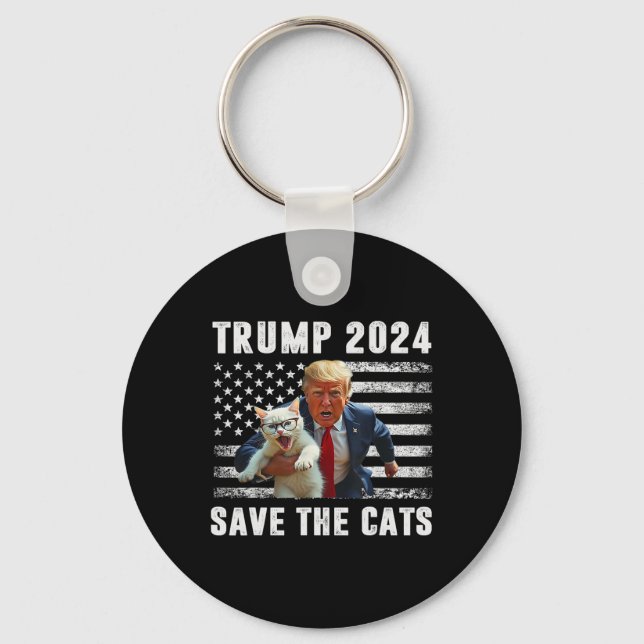 Rösta Trump 2025 Roligt Spara Katterna  Nyckelring (Framsida)