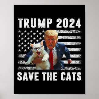 Rösta Trump 2025 Roligt Spara Katterna  Poster