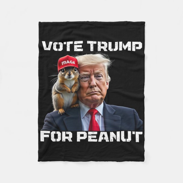 Rösta Trump För Peanut Ekorren 2  Fleecefilt (Framsidan)