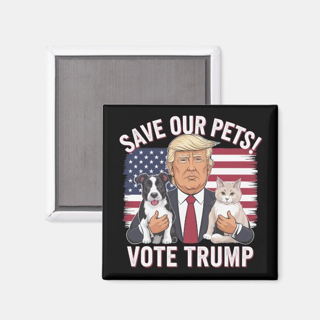 Rösta Trump Rädda Våra Husdjur Katter Hundar 2024  Magnet (Front/Back)