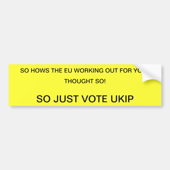 RÖSTA UKIP BILDEKAL (Framsidan)