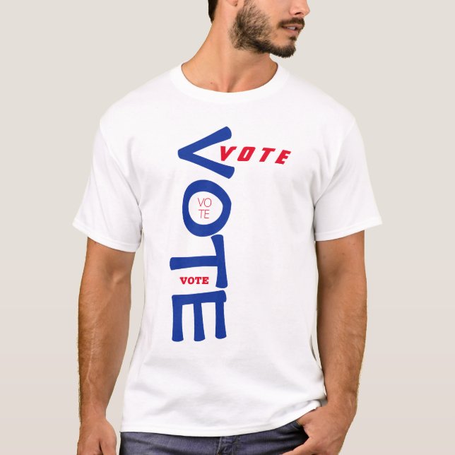 Rösta USA Rött vitt blått T Shirt (Framsida)