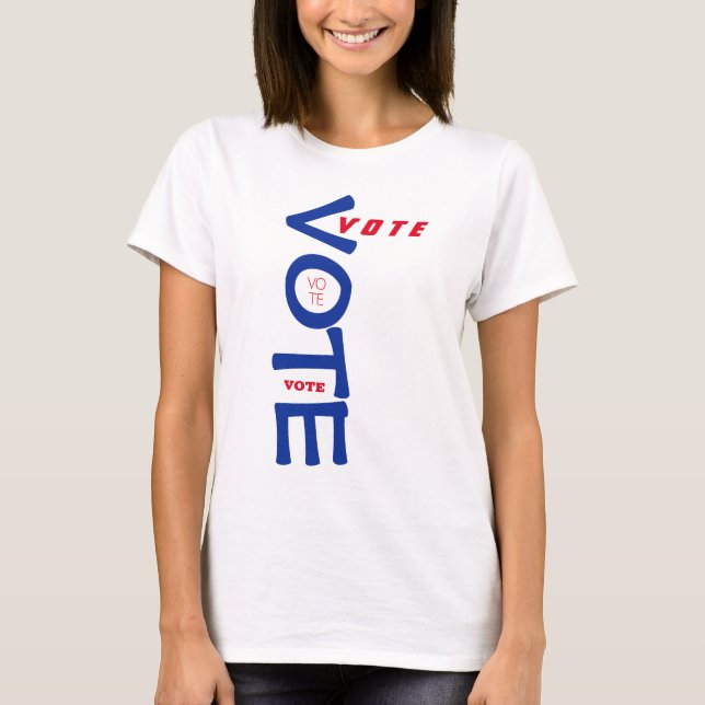 Rösta USA Rött Vitt och Blått T Shirt (Framsida)