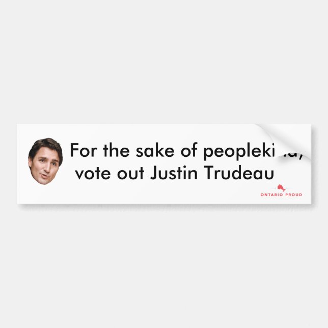 Rösta ut den Justin Trudeau bildekalet Bildekal (Framsidan)