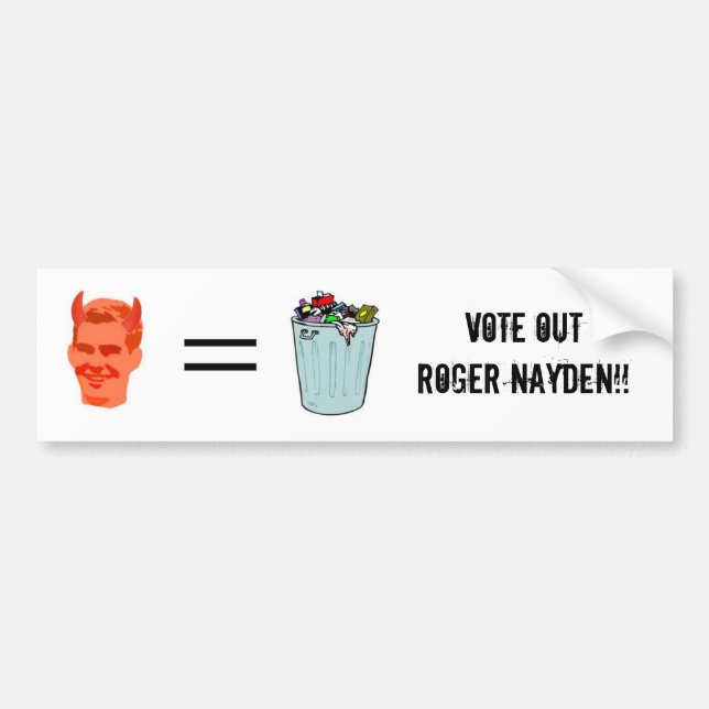 Rösta ut Roger Nayden!! Bildekal (Framsidan)