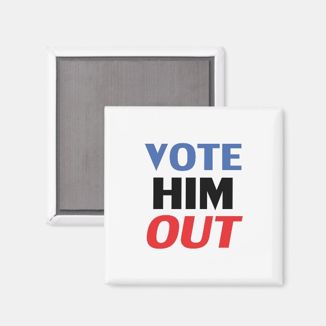 Rösta ut rött vitt och blått modernt typografi magnet (Front/Back)