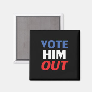 Rösta ut svart rött vitt blått typografi magnet