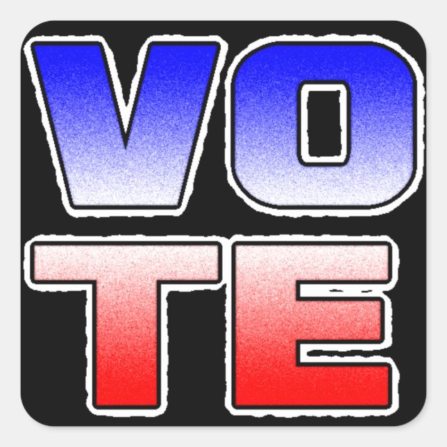 RÖSTA VALpolitiska Stickers Fyrkantigt Klistermärke (Framsida)