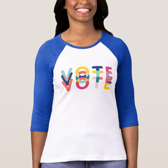 Rösta Vibrant Rainbow Modern T Shirt (Framsida)