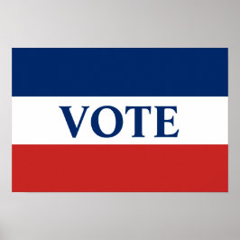 Rösta vita och blå Rand Poster