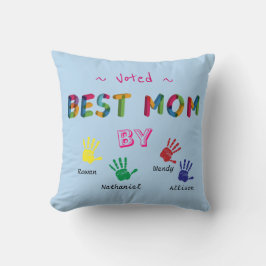 Röstad bästa Mamma-handkonst Pastel Blue Personali Kudde